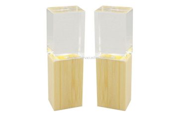 Bamboo Crystal 16gbusb Flash Drive With 3d Engraved Logo