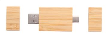 Bambu-USB-minne med dubbla kontakter och magnetiska lock