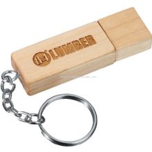 Clé USB bois avec porte-clé images
