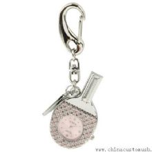 3 in 1 Table Tennis Bat Keychain Shaped Diamond Jewelry Watch Style 16GB USB Flash Disk images
