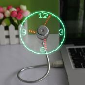 Adjustable USB Gadget Mini LED Light USB Fan Clock images