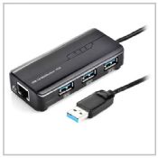 USB 3.0 Hub 3 Ports with 10/100Mbps Ethernet Network images
