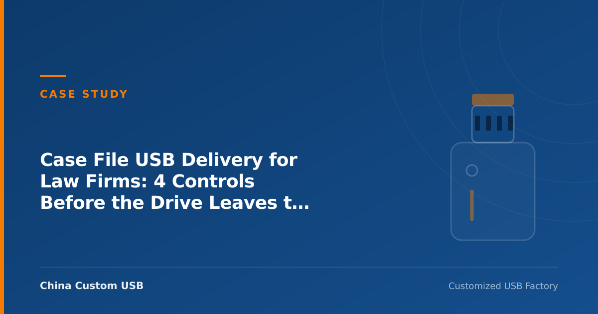 Three chain-of-custody controls for a law-firm case file USB: read-only master, serial label, signed handover sheet