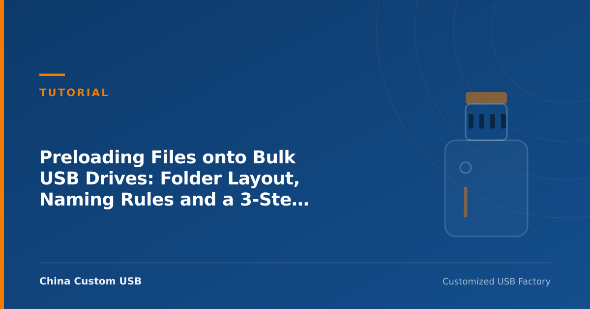 Preloading files onto bulk USB drives: folder layout and 3-step check