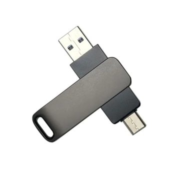 Encrypted Dual-Connector Metal Rotary USB Flash Drive