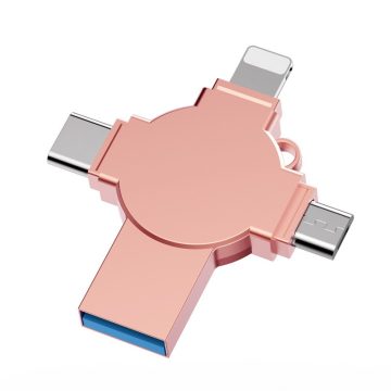 Four-Plug Cross-Shape Metal Multi-Function USB Flash Drive