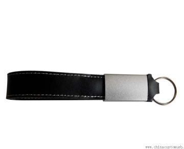 En cuir porte-clé USB Flash Drive