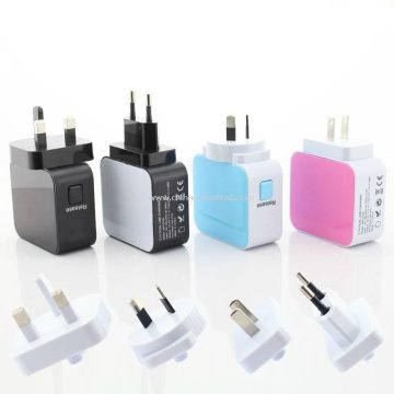 3. 1 a 2 USB chargeur de voyage universel