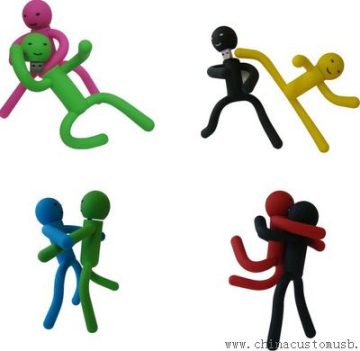 PVC Man shape USB Flash Disk with Mobile Phone Holder