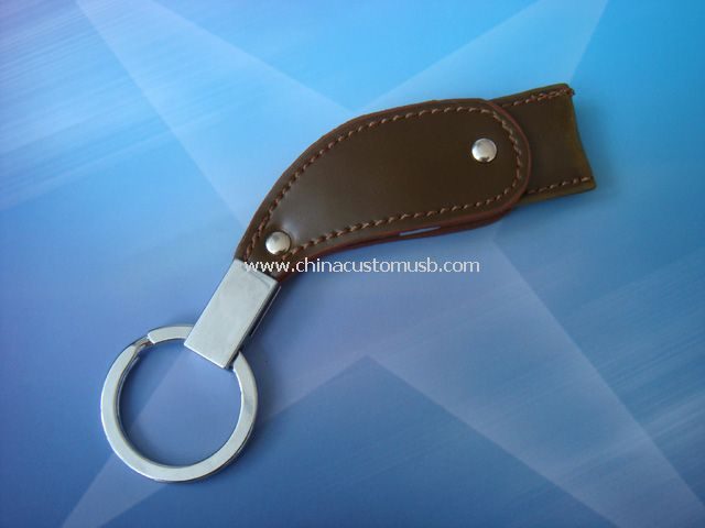 Lecteur flash usb trousseau de cuir