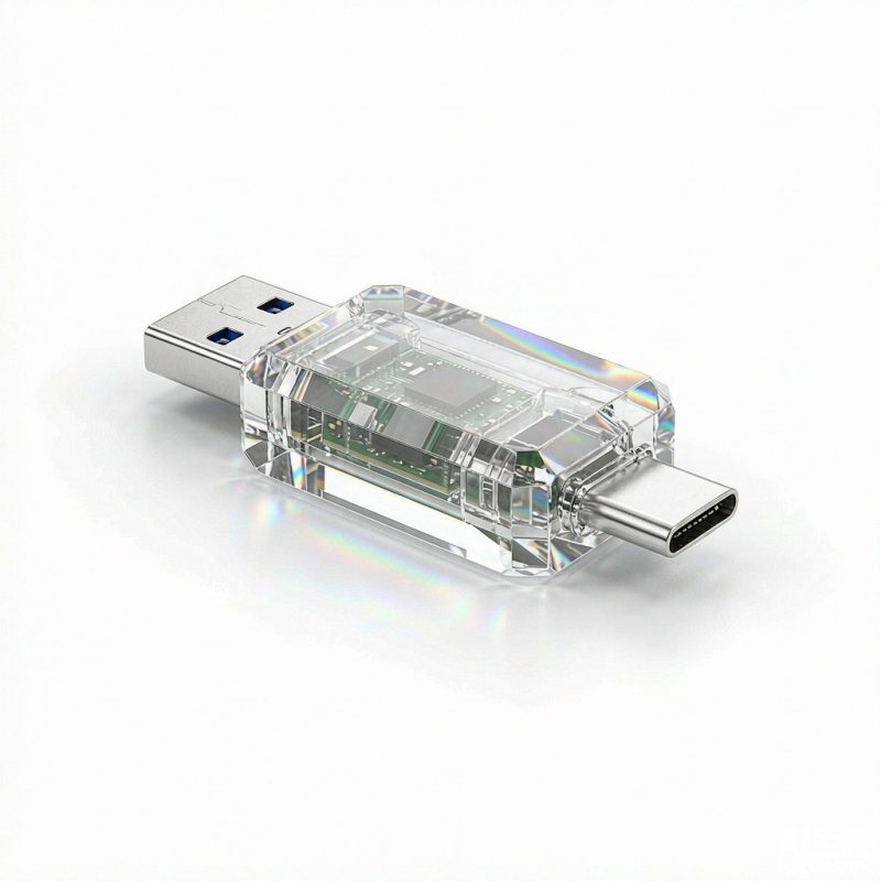 Crystal USB Flash Drive with Dual Connector
