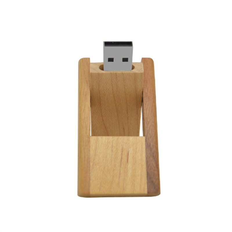 Two-Tone Wooden Swivel USB Flash Drive