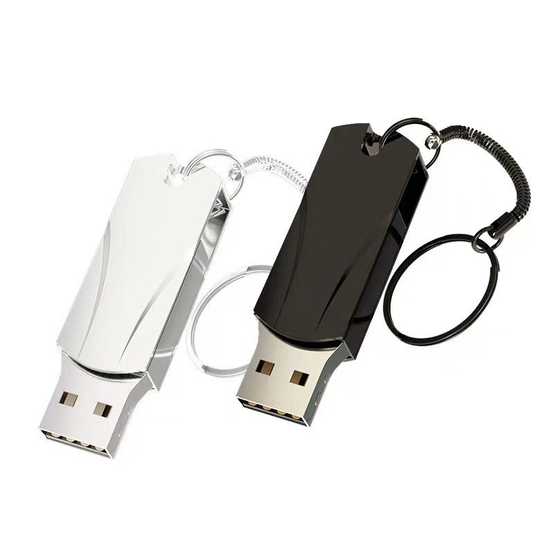 Classic Metal Rotary USB Flash Drive with Split Ring