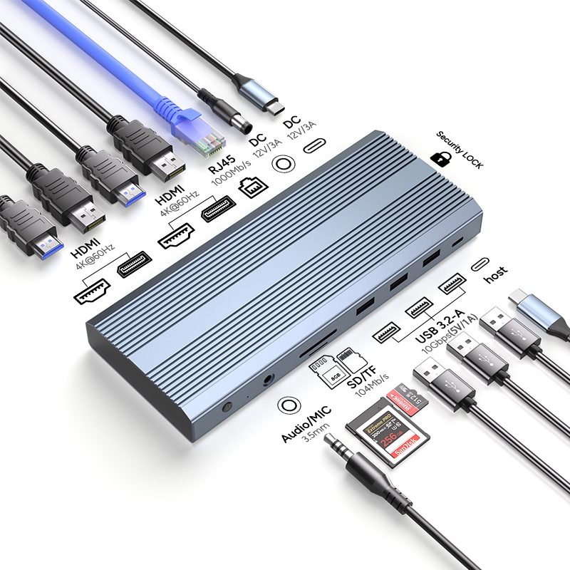 14-in-1 USB-C Docking Station with Dual 4K Display