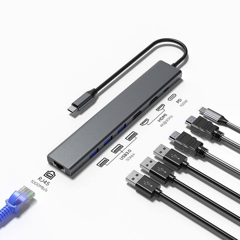 7-in-1 USB-C Hub with Dual 4K HDMI and Gigabit Ethernet