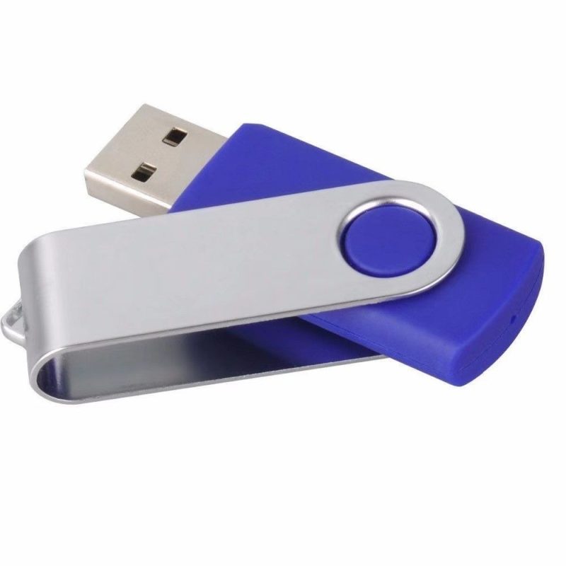 Small Plastic and Metal Swivel Rotating USB Flash Drive