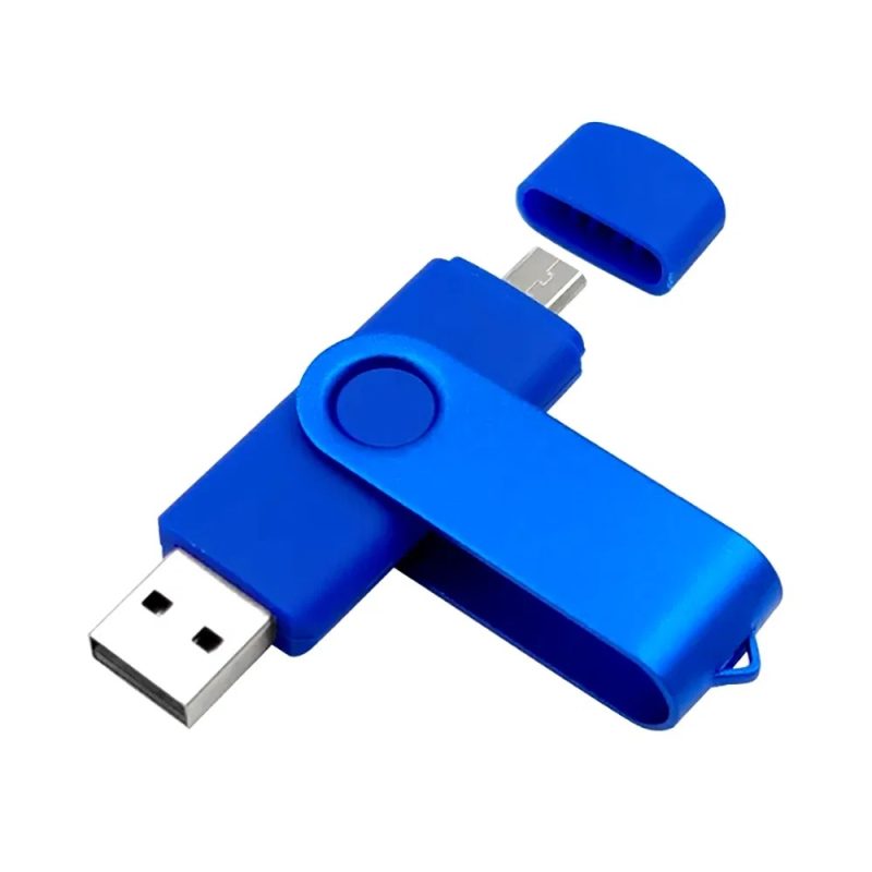Dual-Plug Swivel Plastic USB Flash Drive