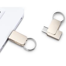 Slim Metal Type-C USB Flash Drive with Keyring