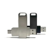 Encrypted Dual-Connector Metal Rotary USB Flash Drive