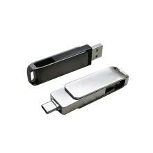 Encrypted Dual-Connector Metal Rotary USB Flash Drive