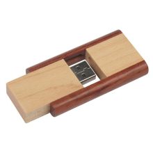 Two-Tone Wooden Swivel USB Flash Drive