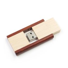 Two-Tone Wooden Swivel USB Flash Drive