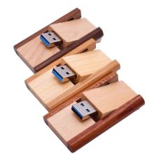 Two-Tone Wooden Swivel USB Flash Drive