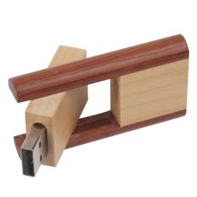 Two-Tone Wooden Swivel USB Flash Drive