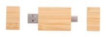 Bambu-USB-minne med dubbla kontakter och magnetiska lock