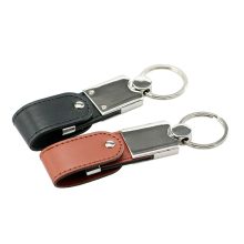 Leather Wrapped Swivel USB Flash Drive