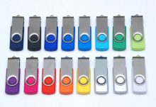 Plastic Twister USB Flash Drive with Metal Sleeve