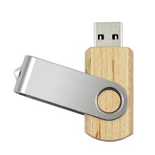 Mini Natural Wood Swivel USB Flash Drive