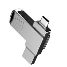 Dubbelanslutning metall roterande USB-minne