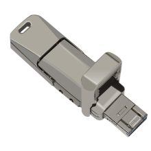 Three Connector Metal Multi-Function USB Flash Drive