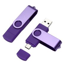 Dual Connector Swivel Metal Mini USB Flash Drive