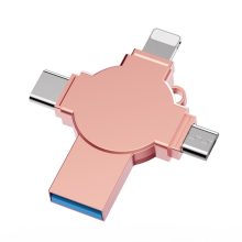 Four-Plug Cross-Shape Metal Multi-Function USB Flash Drive