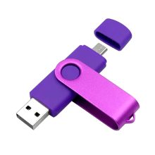 Dual-Plug Swivel Plastic USB Flash Drive