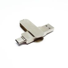 Rotating Dual-Connector Metal USB Flash Drive