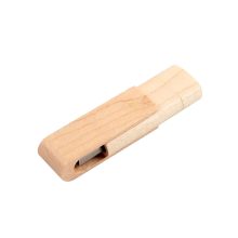 Rotary Natural Wood Dual-Plug USB Flash Drive