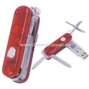 USB Flash Drive com facas e ferramentas