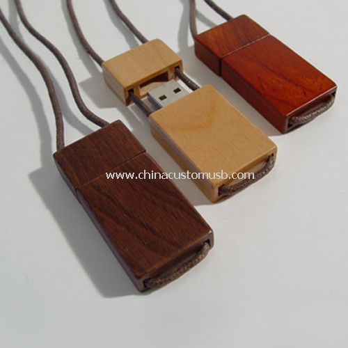Schlüsselband aus Holz USB-Stick