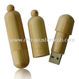 Cylinder wooden USB Flash Drive