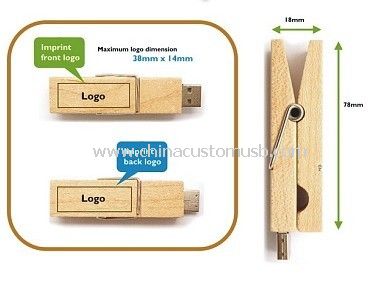 Clip en bois USB Flash Drive