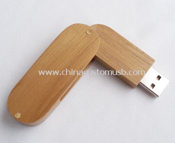 Giratória de madeira USB Flash Drive