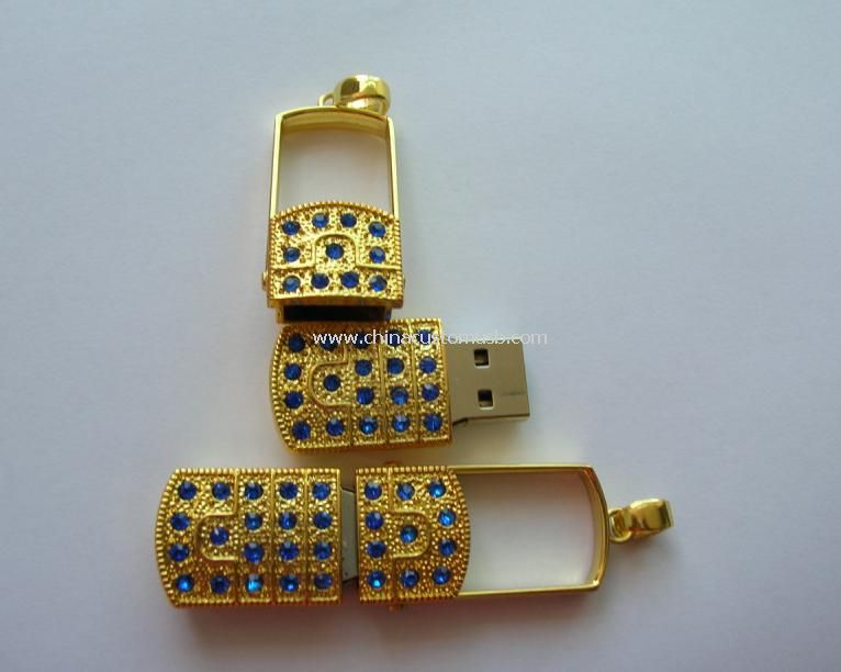Diamante dourado USB Flash Drive