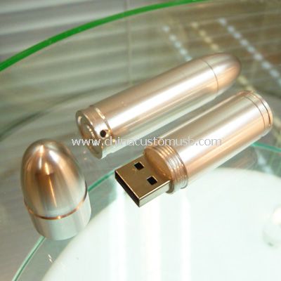 Metal mermi şekil USB birden parlamak yuvarlak yüzey