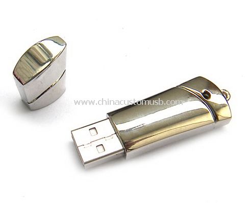 Metal USB birden parlamak yuvarlak yüzey