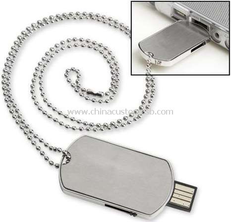 Army dog tag shape stainless stell usb flash drive