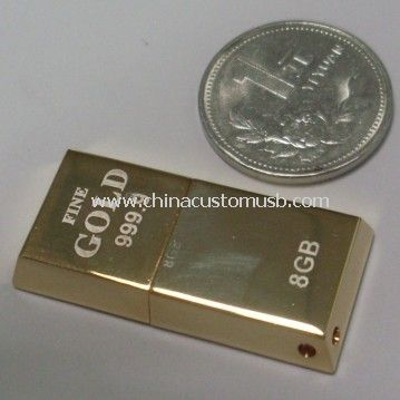 Moda mini oro bar metal usb disco