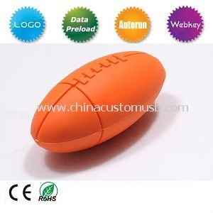 PVC Silicon Rugby ball formet Usb glimtet kjøre